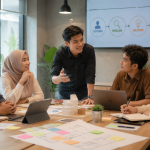 Mahasiswa Gen Z belajar entrepreneurship melalui diskusi dan praktik bisnis bersama mentor.