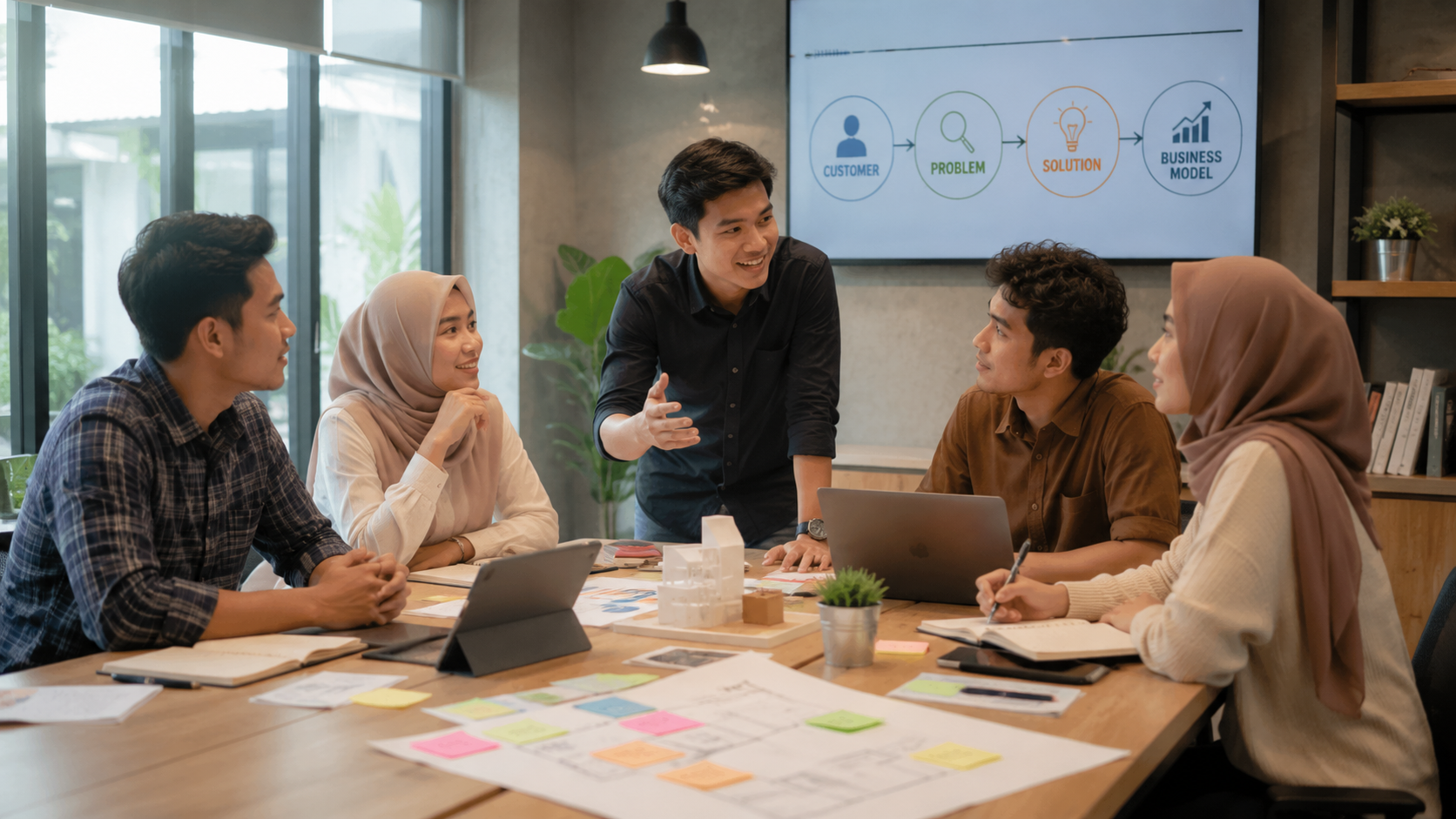 Mahasiswa Gen Z belajar entrepreneurship melalui diskusi dan praktik bisnis bersama mentor.
